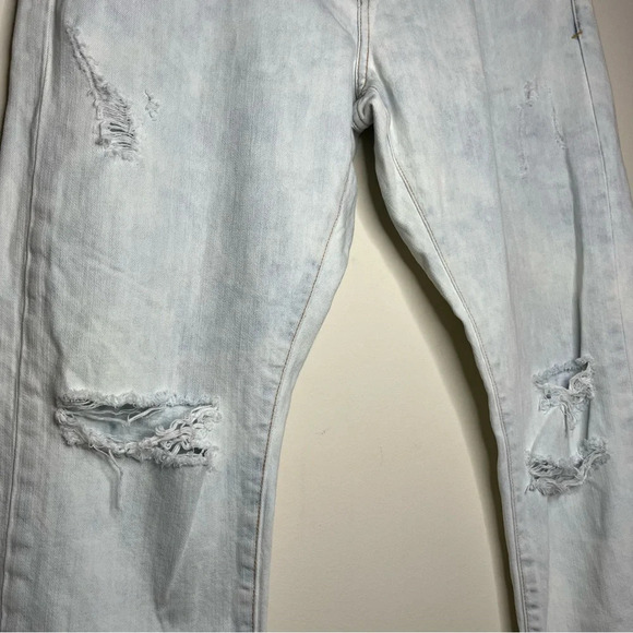 ANTHRO PILCRO And The Letterpress Hyphen Distressed Light Wash Boyfriend Jeans - Picture 5 of 14
